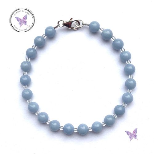 Angelite & Crystal Quartz Healing Bracelet